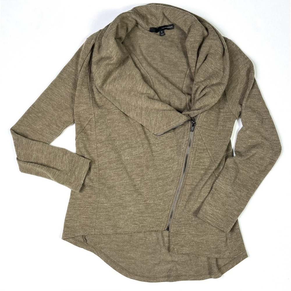 Harve Benard Top Women's Small Beige Long Sleeve Zip Shirt Light Jacket